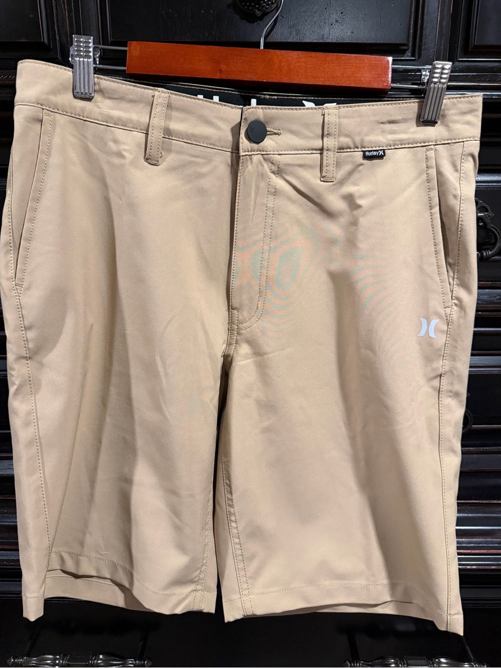 Hurley Tan Khaki Casual Shorts with Branded Waistband